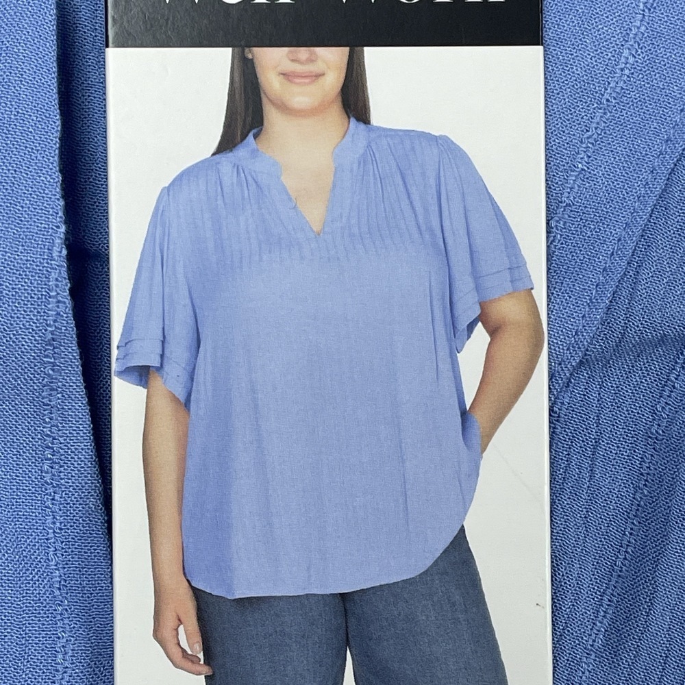 💥   Well Worn Women's XL Blouse Blue Viscose d1090
